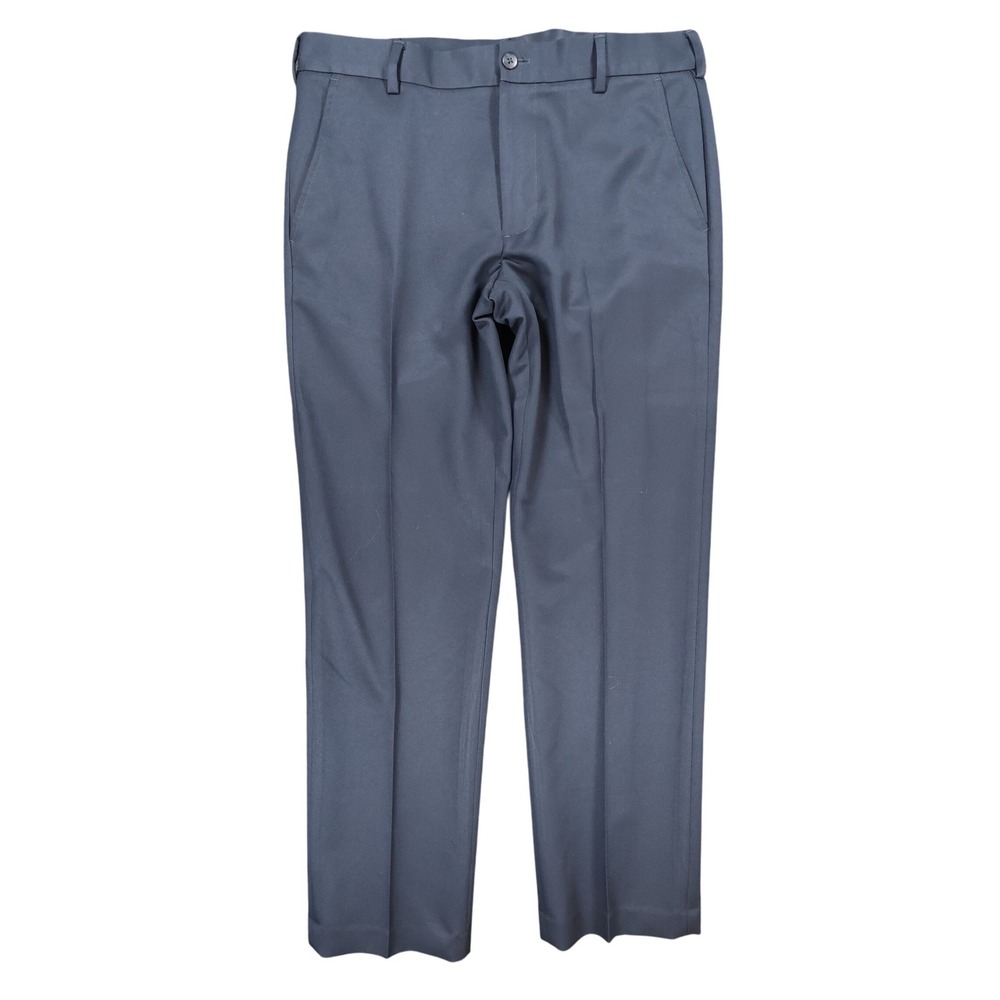 Van Heusen Traveler Dress Pants Mens 32/30 Navy Blue Polyester Straight Slacks